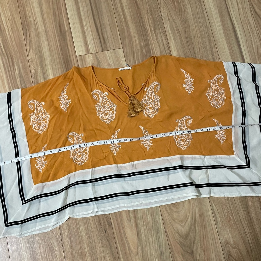 Anthropologie Floreat Sunglow Embroidered Detail Caftan Kimino Top. - Picture 14 of 14